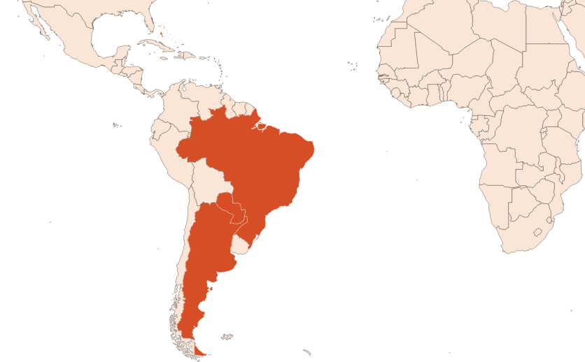 Map for Maté Absolue (N° CAS 68916-96-1)​